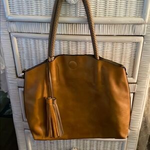 No brand name,Large brown tote bag.